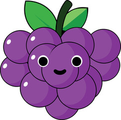 Grapes depicted as a silhouette in vector art style, set on a clean white background for a minimalist effect