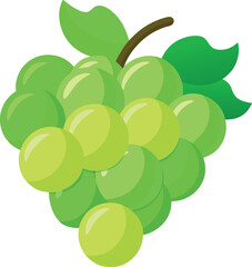Grapes depicted as a silhouette in vector art style, set on a clean white background for a minimalist effect