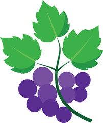 Obraz premium Grapes depicted as a silhouette in vector art style, set on a clean white background for a minimalist effect