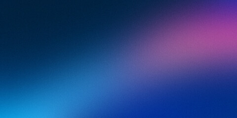 Abstract blue purple pink color wave on black background, grainy noisy banner backdrop design