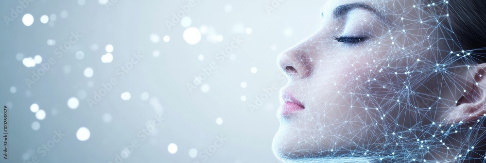 Aufkleber An abstract backdrop filled with intricate lines and dots simulates diagrams for skincare procedures, highlighting beauty innovations