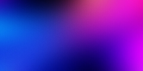 Abstract blue purple pink color wave on black background, grainy noisy banner backdrop design