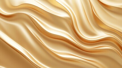 Fototapeta premium Elegant golden fabric waves create a luxurious and soft texture, perfect for backgrounds or design projects.
