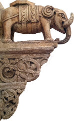 Ancient stone elephant decorative element