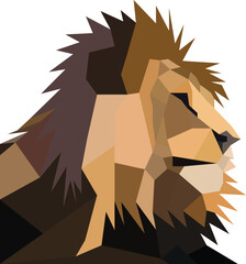Abstract geometric polygon  lion face for logo and T-Shirt.