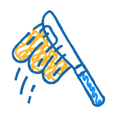 knife with peanut butter doodle icon sketch vector. knife with peanut butter sign. isolated symbol illustration