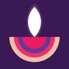 Diwali Oil Lamps. Traditional Indian clay diya lamp for Deepavali festival. Happy Diwali festival with oil lamp,