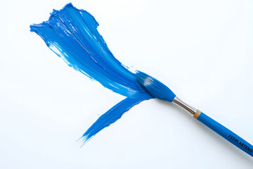 Abstract blue brush strokes on white background, creating a bold and dynamic visual effect.