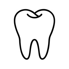 Tooth vector icon, dental care design, simple black and white illustration
