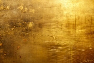 Obraz premium Close-up of brushed worn metal with intricate gold texture