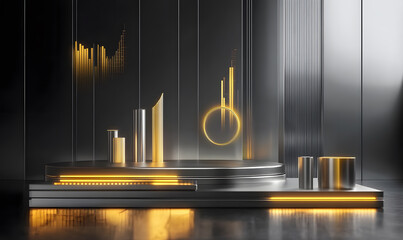 Futuristic Stock Market Chart with Glowing Data or Dynamic Financial Timeline for graphic background