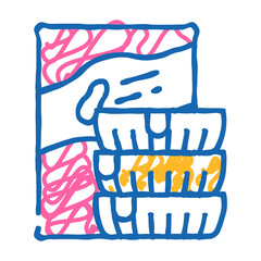 packages with peanut butter for travel doodle icon sketch vector. packages with peanut butter for travel sign. isolated symbol illustration