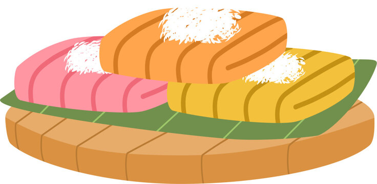Getuk lindri indonesian traditional cake vector illustration