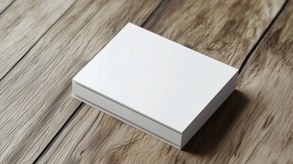 Blank business cards on a rustic wooden surface ready for customization and branding in a creative workspace