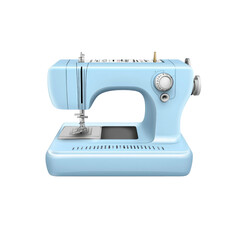 Blue Sewing Machine Isolated on White Background