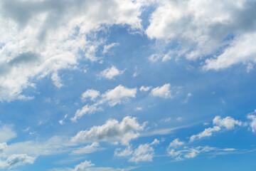 clear blue sky with clouds or cloudy in daylight sunny for cyan skyscape to cloudscape or ozone scene and beautiful nature background with copyspace to take a photo with cpl circular polarized filter