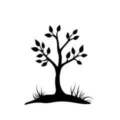 Obraz premium Minimalist Tree Illustration on transparent background