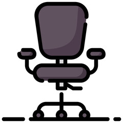 office chaire filled outline vector icon