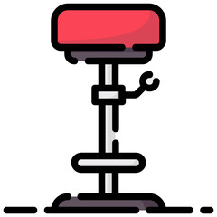 stool filled outline vector icon