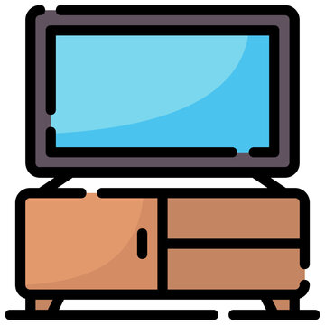 recommend clip art: tv stand filled outline vector icon