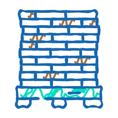 pallet peat doodle icon sketch vector. pallet peat sign. isolated symbol illustration