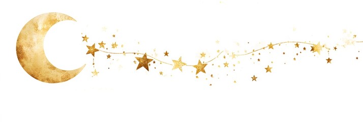 Golden Sun and Moon Illustration