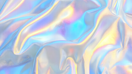 Fototapeta premium Iridescent Holographic Background a pastel pearl to sky blue gradient