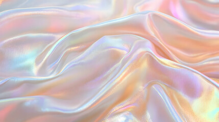 Fototapeta premium Iridescent Holographic Background a pastel khaki to apricot gradient