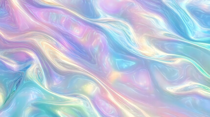 Obraz premium Iridescent Holographic Background a pastel mint to navy gradient