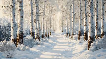 Winter Forest Path Embroidery