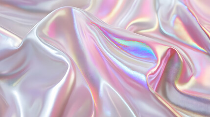 Obraz premium Iridescent Holographic Background a pastel pearl to cherry gradient