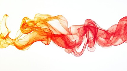 Fiery red and orange flames dancing dynamically on a crisp white background, creating a vivid contrast.