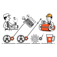 A visual timeline showcasing the evolution of engine technology throughout the decade.