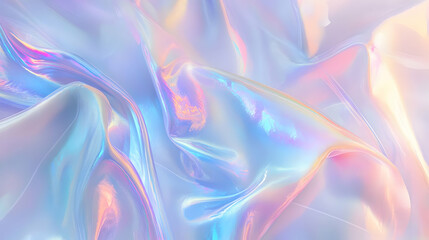 Obraz premium Iridescent Holographic Background a pastel grey to blue gradient