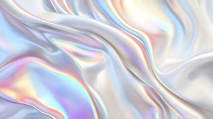 Obraz premium Iridescent Holographic Background a pastel platinum to pearl gradient