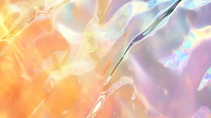 Iridescent Holographic Background a pastel black to apricot gradient