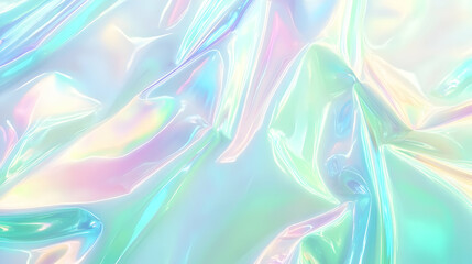 Obraz premium Iridescent Holographic Background a pastel lime to aqua gradient