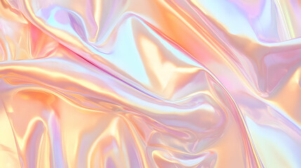 Obraz premium Iridescent Holographic Background a pastel peach to ivory gradient