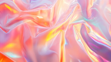 Fototapeta premium Iridescent Holographic Background a pastel burgundy to apricot gradient