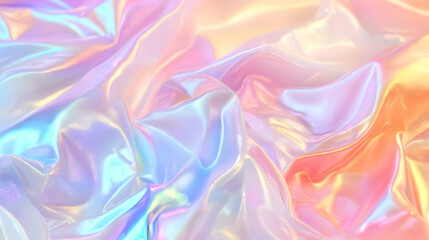 Fototapeta premium Iridescent Holographic Background a pastel amber to apricot gradient