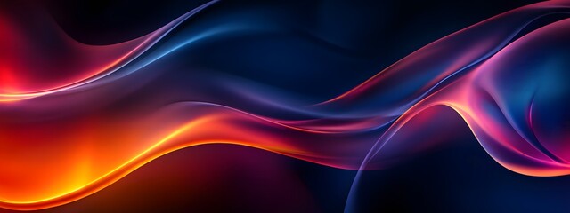 Fototapeta premium Colorful fluid shapes on a dark background, with glowing edges, flowing and elegant composition