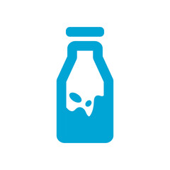 Milk Free or Lactose Free Vector Flat Icon Design on White Background. Allergen Free Blue Symbol with Milk Splash. Organic Food Label Illustration with Drop for Web, Packaging.	