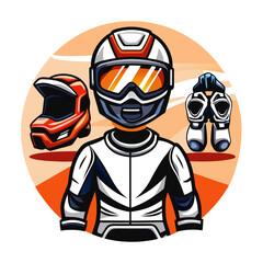 Illustrate the essential safety gear for motocross riders.