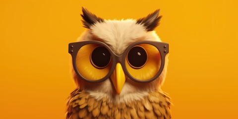 Fototapeta premium A Cute Owl Wearing Glasses