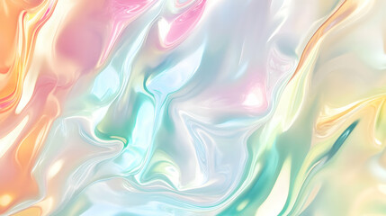 Fototapeta premium Iridescent Holographic Background a pastel smoke to green gradient