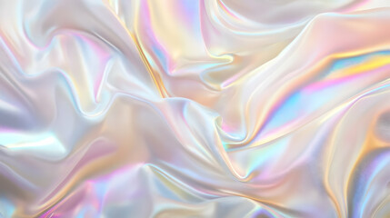 Obraz premium Iridescent Holographic Background a pastel pearl to gold gradient