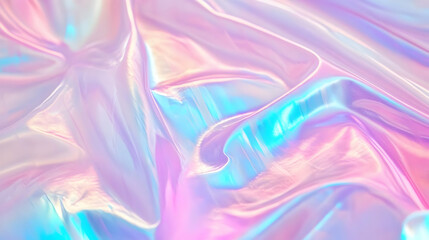 Obraz premium Iridescent Holographic Background a pastel magenta to turquoise gradient