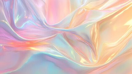 Obraz premium Iridescent Holographic Background a pastel ruby to sand gradient