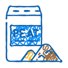 bag of peat doodle icon sketch vector. bag of peat sign. isolated symbol illustration