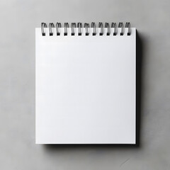 Blank Spiral Notebook on Gray Background